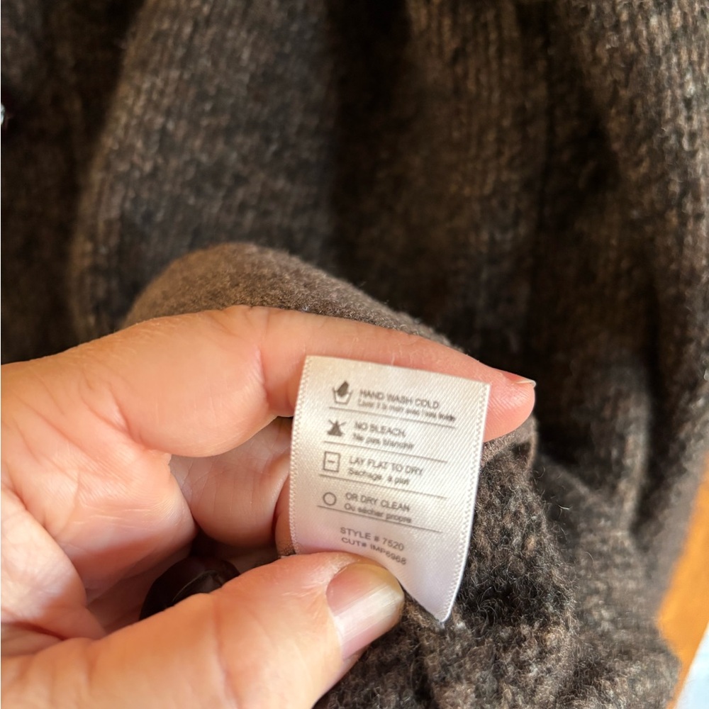 Vince Dark Brown Wool Blend Shawl Collar Cardigan - Picture 9 of 11
